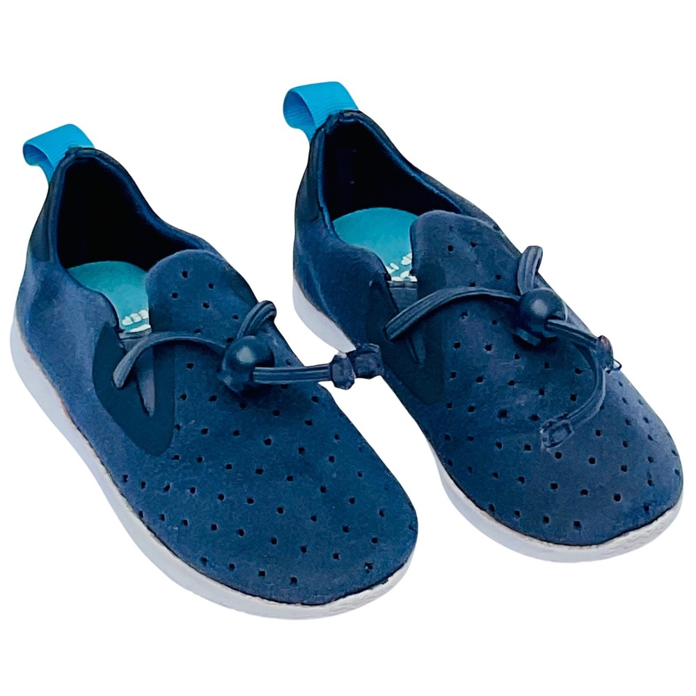 Native kids Apollo Moc slip on shoes‎ toddler sz 9 23102400–4201 Vegan Navy Blue